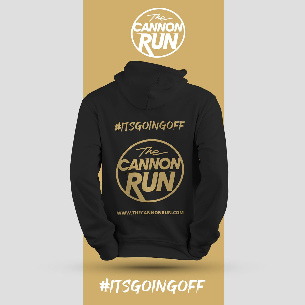 #ITSGOINGOFF BLACK CANNON RUN HOODIE – (UNISEX)