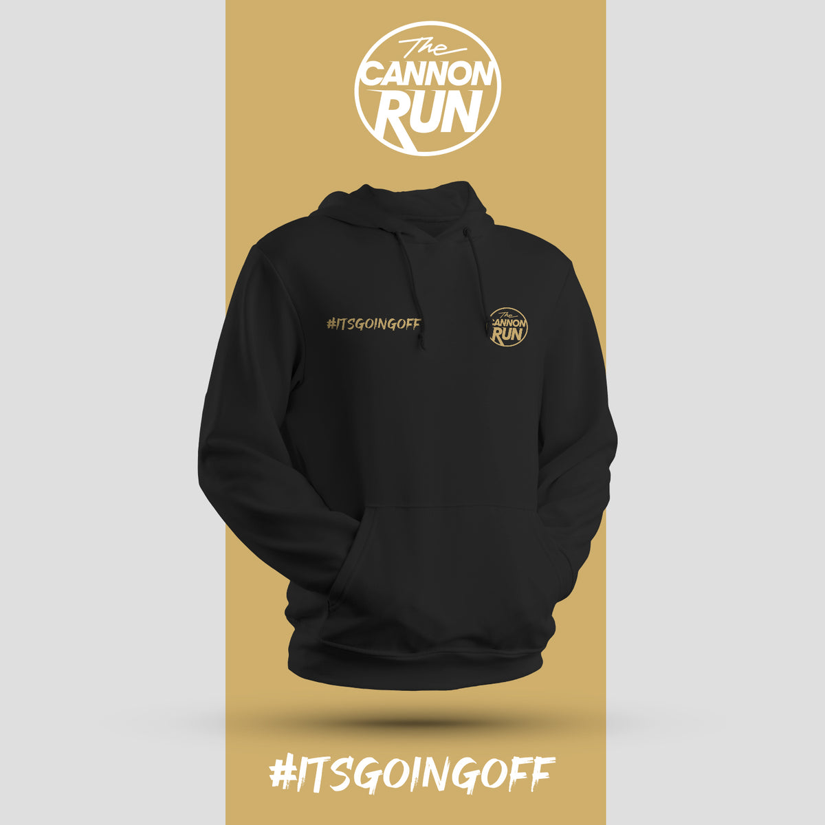 #ITSGOINGOFF BLACK CANNON RUN HOODIE – (UNISEX)