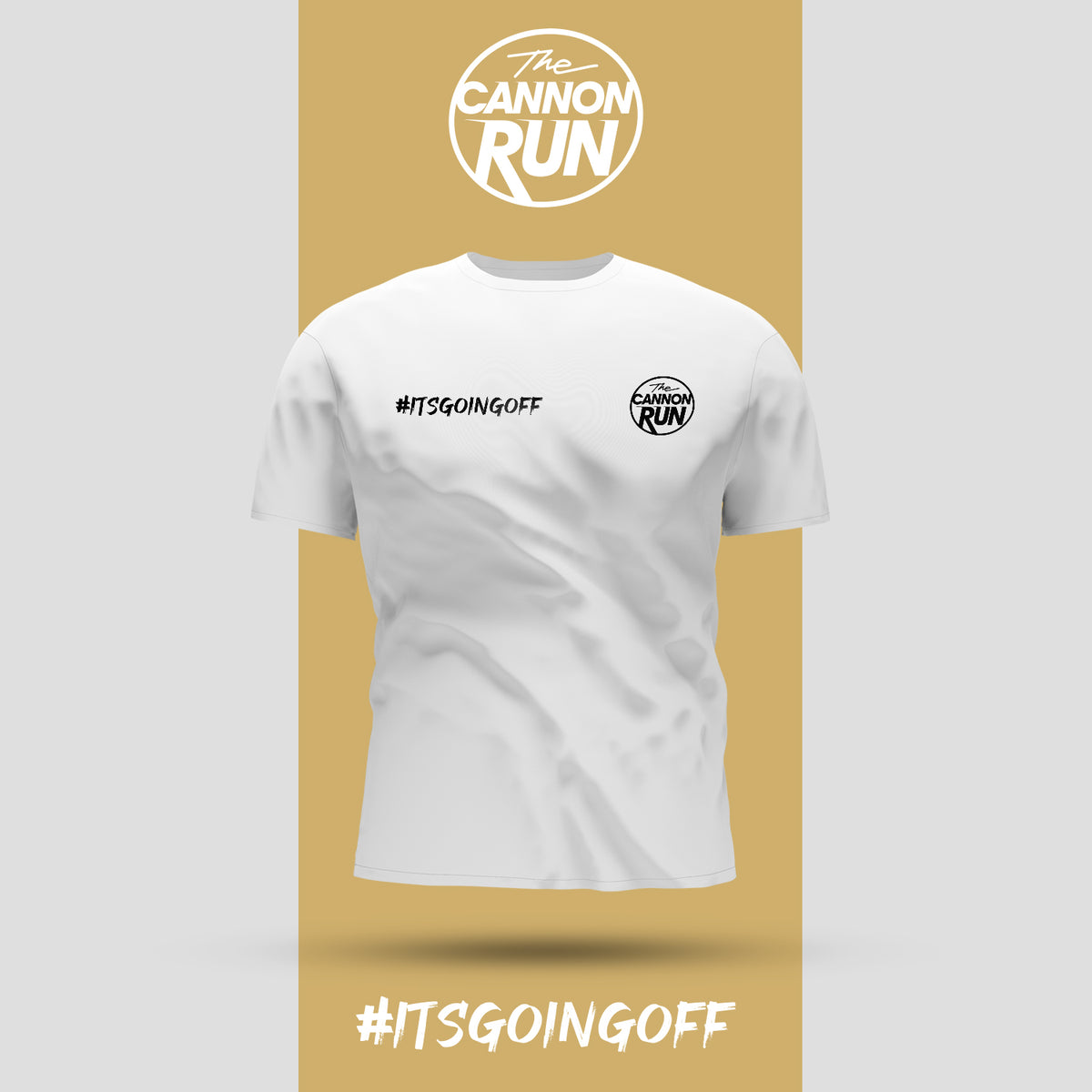 #ITSGOINGOFF WHITE CANNON RUN T-SHIRT- (UNISEX)